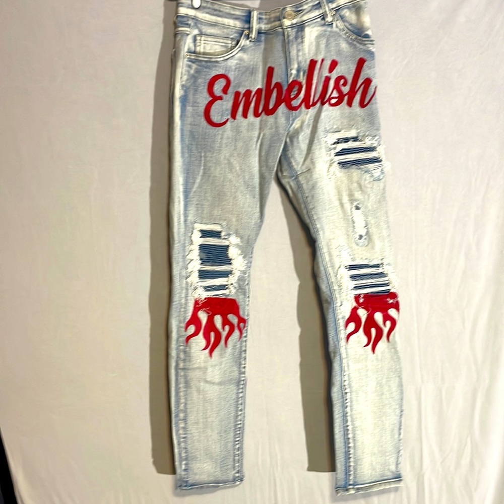 Embellish flame jeans